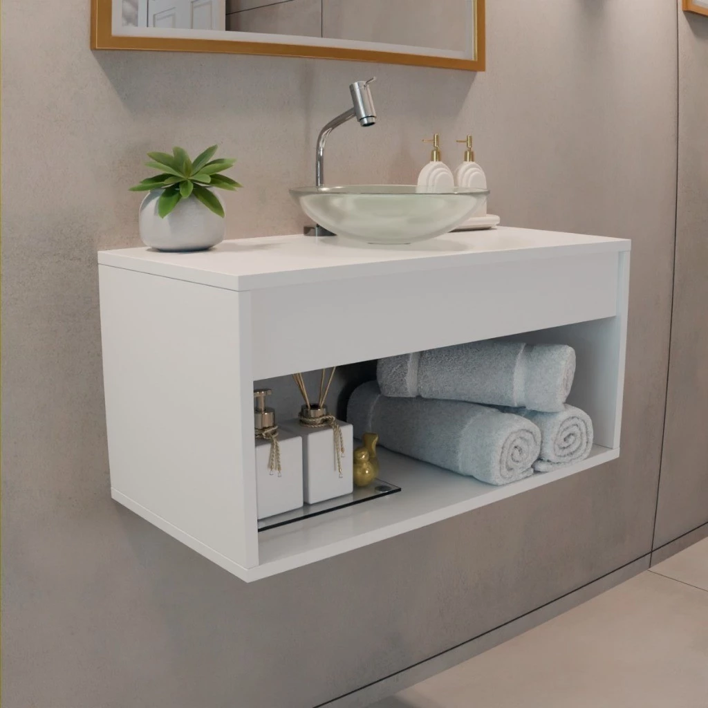Gabinete Banheiro Armário 60CM Sem Cuba Promoção 100% MDF ENVIAMOS MONTADO